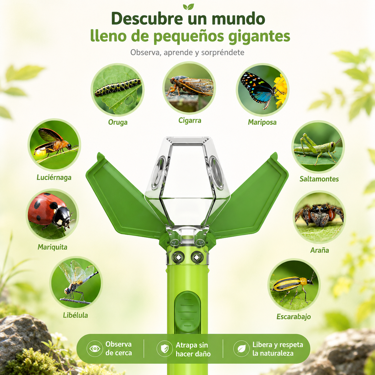 InsectBox Explorer™ | Atrapa Insectos con Lupa para Niños